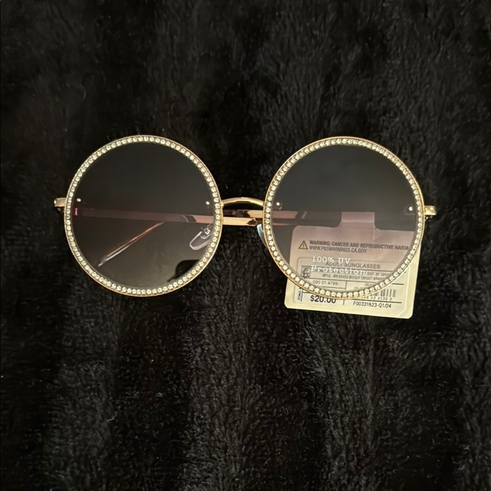 A New Day Elegant Gold Sunglasses with Black Lenses